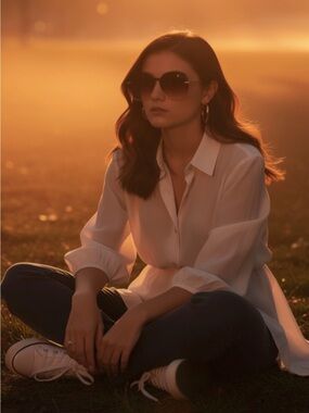 Oversized Gradient Brown Sunglasses